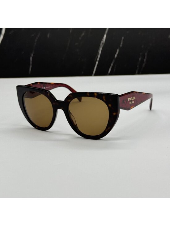 Prada PR14WS 2AU5Y1 Havana Brown Burgundy Women Sunglasses Authentic NEW main image 9